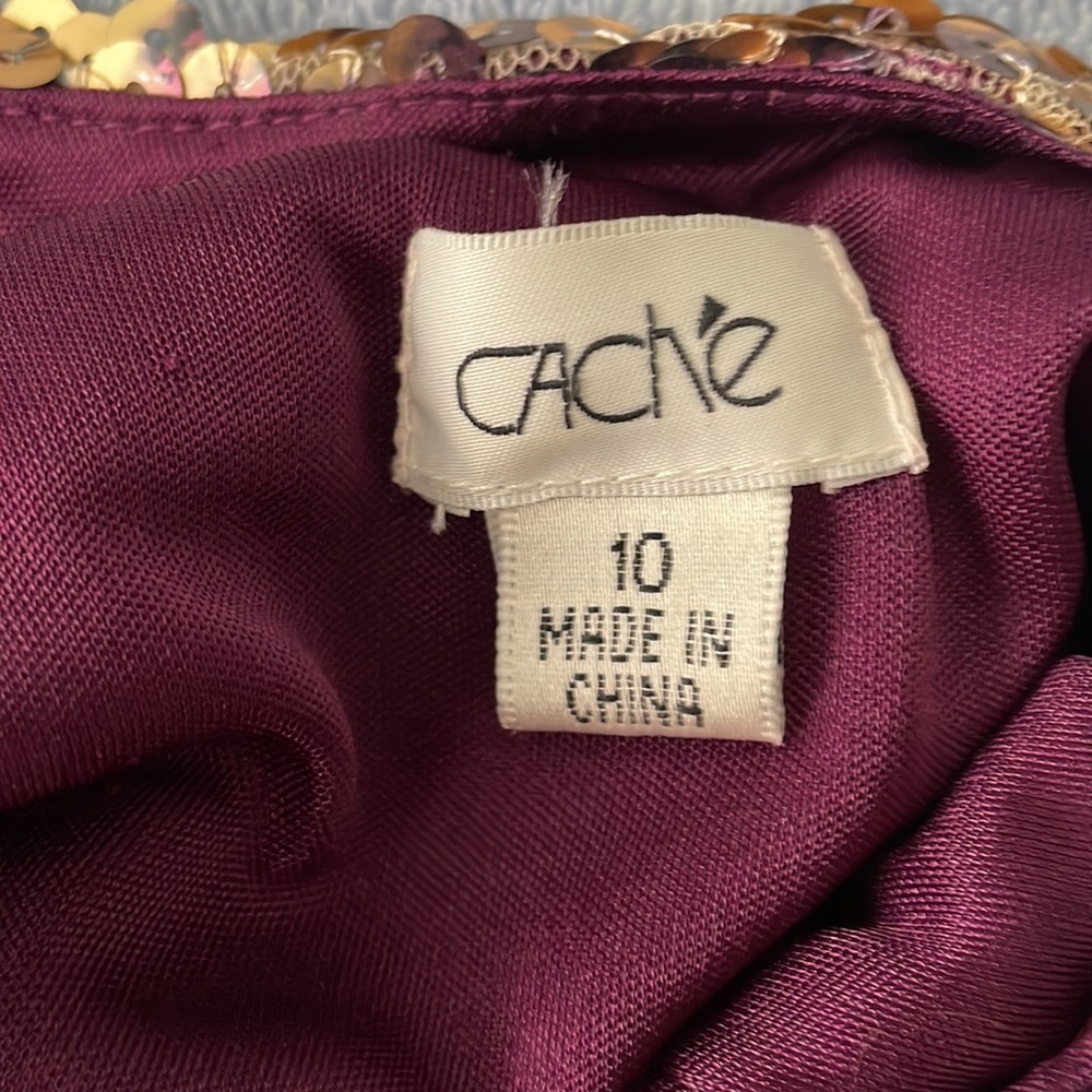 Cache Sequin Dress Key Hole Back With Hook Closur… - image 4